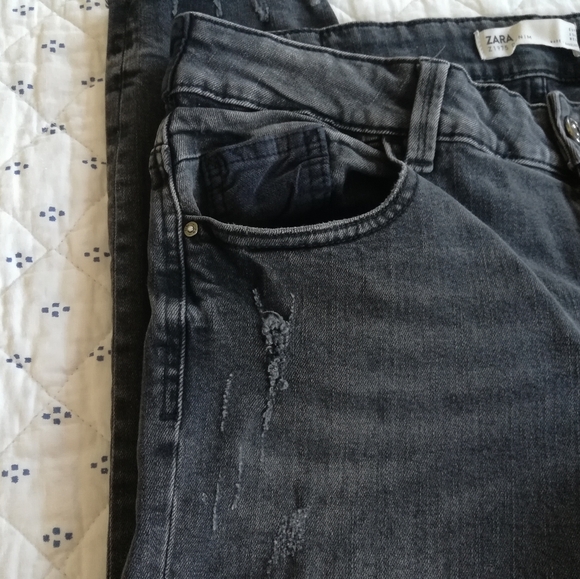 Zara Size 8 Skinny Leg Cut Gray Jeggings - Picture 5 of 12